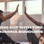 working out with two guys . romina boudoir